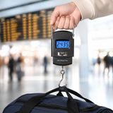 Dijital El Tartısı 50 KG Kapasiteli, LCD Ekranlı Taşınabilir Bagaj Tartısı, Kg/G/Lb/Oz Ölçüm Birimli, Dara Fonksiyonlu, Metal Kancalı Bavul ve Kargo Tartısı