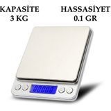 Dijital Elektronik Taşınabilir Mutfak Terazi Tartı Baskül 3 kg 0.1