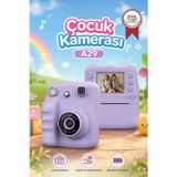 Dijital Fotoğraf Makineleri Çocuk Termal Resim Kağıt Baskılı Yazıcı Kamera Video Makinesi A29 Mor