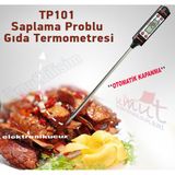 Dijital Gida Yemek Termometresi Sicaklik Olcer Tp-101 (Beyaz Renk)