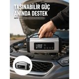 Dijital Göstergeli Akü Takviye Cihazı Lastik Şişirme Powerbank ve LED Işık Özellikli Yeni Nesil - Bayi Depom