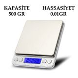 Dijital Hassas Elektronik Taşınabilir Cep Terazi 500gr 0.01gr