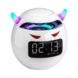 Dijital İndirim Mini Bluetooth Hoparlör & Alarm Saati | Hd Mikrofonlu, Bas Destekli Tf Kart Müzik Çalar - Beyaz