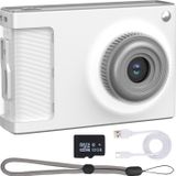 Dijital Kamera, FHD 1080P Çocuk Kamerası, 32 GB Kartlı, 2,4 inç Ekran, 8X Zoom Sarsıntı Önleyici, 50MP Kompakt Küçük Nokta Çekim Kamerası, Genç Kız Erkek Yetişkin için Hediye (Gümüş)