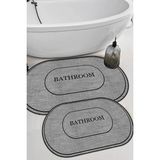 Dijital Kaymaz Yıkanabilir 8087 Gri Bath Modern Banyo Paspası Banyo Halısı Klozet Takımı