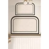 Dijital Kaymaz Yıkanabilir 8089 Llazer Bath Modern Banyo Paspası Banyo Halısı Klozet Takımı - Krem