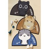 Dijital Kaymaz Yıkanabilir Mavi Kedi 8036 Bath Modern Banyo Paspası Banyo Halısı Klozet Takımı