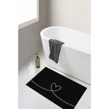 Dijital Kaymaz Yıkanabilir Siyah 8047 Bath Modern Banyo Paspası Banyo Halısı Klozet Takımı