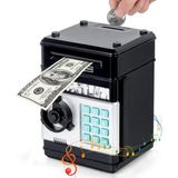 Dijital Kumbara Mini Atm Güvenli Para Bankası, Nakit Para Tasarruf Kutusu Çocuklar Için Güvenli Para Kutusu - Siyah