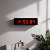 Dijital Led Duvar Ve Masa Saati - Kırmızı Kasa Ölçüsü: 16x40 Cm