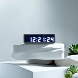 Dijital Led Duvar Ve Masa Saati Ve Derece - Beyaz Kasa Ölçüsü: 16x40 Cm