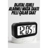 Dijital Masa Saati Termometre Takvim Led Ekran Pilli Ev Ofis Masası Mir60868470