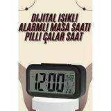 Dijital Masa Saati Termometreli Takvim Çalar Saat Led Ekran Pilli Mir80858730