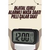Dijital Masa Saati Termometreli Takvim Çalar Saat Led Ekran Pilli P203705s8100