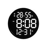 Dijital Modern 12 inç Elektronik Led Duvar Masa Saati Sıcaklık Nem Alarmı