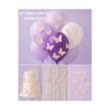 Dijital Nostal Pembe Kelebek Kağıt 72 ADET Trend Duvar Pasta Balon Süsü Set | Doğum Günü, Baby Shower Parti Dekoru