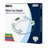 DİJİTAL - PİLLİ YUVARLAK BANYO BASKÜL TERAZİ TARTI LCD EKRAN 180KG/0.1G 30X30CM İ11-026 (50001)
