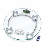 DİJİTAL - PİLLİ YUVARLAK BANYO BASKÜL TERAZİ TARTI LCD EKRAN 180KG/0.1G 30X30CM İ11-026 (5477)