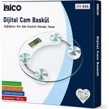 Dijital - Pilli Yuvarlak Banyo Baskül Terazi Tartı LCD Ekran 180KG/0.1G 30X30CM İ11-026 BX40 - Renkli