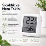 Dijital Sıcaklık Ve Nem Ölçer Lcd Ekranlı Mini Termometre Higrometre Ortam Isı Ve Nem Ölçer Duvar Ve Masaüstü Kullanım