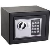 Dijital Şifreli Kasa, 23x17x17 cm, Siyah Çelik Güvenlik Kasası | Elektronik Tuş Takımı, Duvara Monte Edilebilir, Kompakt Boyut, Acil Anahtar Kilidi, Dolap İçi Kullanım