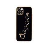 Dijitalindirim Ally iPhone 13 Mini 5.4 inç Kılıf Kalp Bileklik Tutuculu Lüx Silikon Askılı Kılıf