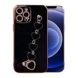 Dijitalindirim Ally iPhone 13 Pro 6.1 inç Kılıf Kalp Bileklik Tutuculu Lüx Silikon Askılı Kılıf