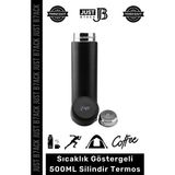 #Dijitaltermos 201 Paslanmaz Çelik Kaymaz Sıcaklık Göstergeli Dijital Led Silindir Termos 500 Ml