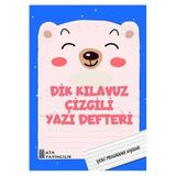 Dik Temel Harflerle Kılavuz Çizgili Yazı Defteri Büyük Boy (A4) - İlkokul 1. Sınıf Okuma Yazma Defteri, Çizgi Çalışması Defteri