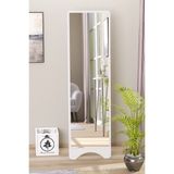 Dikdörtgen 120X43 cm Ayaklı Salon Antre Çocuk Odası Banyo Wc Yatak Odası Boy Aynası - Beyaz - 120 x 43 cm