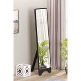 Dikdörtgen 150X43 cm Ayaklı Salon Antre Çocuk Odası Banyo Wc Yatak Odası Boy Aynası - Siyah - 150 x 43 cm