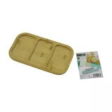 Dikdörtgen 3 Bölmeli=2+1 Ahşap Bambu Servis Sunum Tepsi - Tahtası 25 x 14 x 1.4cm (5067)