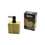 Dikdörtgen Ahşap Bambu Sıvı Sabunluk Siyah Plastik Pompa 5.8 X 9.9Cm - Y: 10Cm (5433)