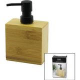 DİKDÖRTGEN AHŞAP BAMBU SIVI SABUNLUK SİYAH PLASTİK POMPA 5.8 X 9.9CM - Y: 10CM-Findit