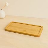 Dikdörtgen Ahşap Bambu Yağdanlık Altlık 20X10 Cm