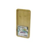 DİKDÖRTGEN AHŞAP BAMBU YAĞDANLIK ALTLIK MİNİ TEPSİ 12 X 23.4 X 0.8CM (5264)