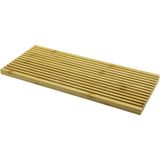 Dikdörtgen Çift Taraflı=düz - Dalgalı Oyuk Kanallı Ahşap Bambu Sunum Tepsi 17X39X1.5CM