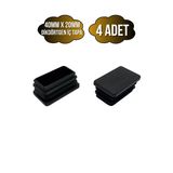 Dikdörtgen Demir Profil İç Tapa Geçme Plastik Ayak Geçme Koruma Plastiği(40Mm X 20Mm)(Siyah) Siyah 40Mm X 20Mm Siyah - 4 Adet