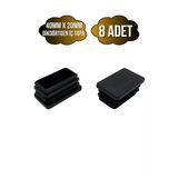 Dikdörtgen Demir Profil İç Tapa Geçme Plastik Ayak Geçme Koruma Plastiği(40Mm X 20Mm)(Siyah) Siyah 40Mm X 20Mm Siyah - 8 Adet