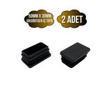 Dikdörtgen Demir Profil İç Tapa Geçme Plastik Ayak Geçme Koruma Plastiği(50Mm X 30Mm)(Siyah) Siyah 50Mm X 30Mm Siyah - 2 Adet