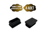 Dikdörtgen Demir Profil İç Tapa Geçme Plastik Ayak Geçme Koruma Plastiği(50Mm X 30Mm)(Siyah) Siyah 50Mm X 30Mm Siyah - 4 Adet