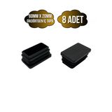Dikdörtgen Demir Profil İç Tapa Geçme Plastik Ayak Geçme Koruma Plastiği(60Mm X 20Mm)(Siyah) Siyah 60Mm X 20Mm Siyah - 8 Adet