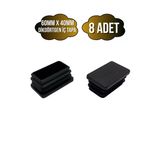 Dikdörtgen Demir Profil İç Tapa Geçme Plastik Ayak Geçme Koruma Plastiği(60Mm X 40Mm)(Siyah) Siyah 60Mm X 40Mm Siyah - 8 Adet