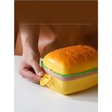 Dikdörtgen Hamburger Beslenme Kutusu Yemek Kuruyemiş Salata Saklama Kabı Okul Menü Çocuk Çantası - 16,5 x 10,2 x 12 cm