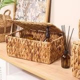 Dikdörtgen Hasır Kapaklı Çok Amaçlı Kutu 33X24 cm - Mercan - Seçenek 1
