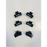 Dikdörtgen Model 6 Adet Küçük Boy (4 Cm) Mandal Toka Seti - Siyah