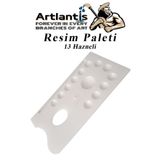 Dikdörtgen Resim Paleti 1 Adet 13 Hazneli Boya Paleti Sanatsal Boyalar Için Palet Akrilik Boya Yağlı Boya Guaj Boya