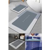 Dikdörtgen Sihirli Su Emici Kaydırmaz Banyo Paspası Ayak Matı Kaymaz Tabanlı Abdest Paspası 58x38 Cm