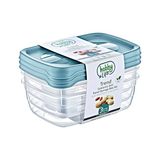 Dikdörtgen Trend Saklama Kabı Seti 3 x 0,6 L - Şeffaf - 600 ml