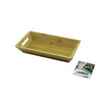 DİKDÖRTGEN=16X30CM DERİN=4.5CM AHŞAP BAMBU SUNUM TEPSİSİ ÇİFT OYMA KULPLU (5250)